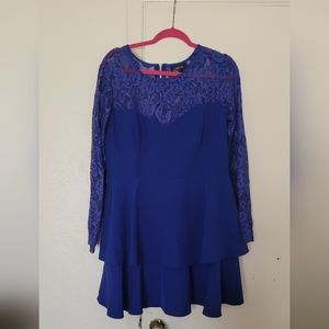 Royal Blue lace skater mini dress